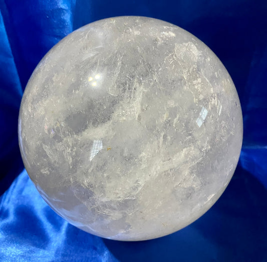 Clear Calcite Sphere L4 (AKA Iceland Spar or Optical Calcite) Polished Stone sculpture