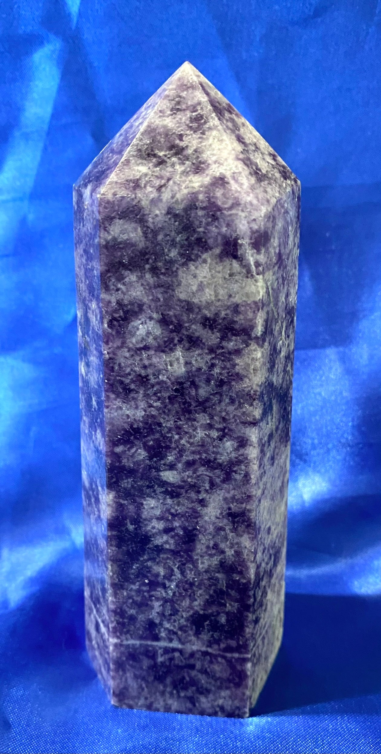 Lepidolite Tower s - polished purple & white sparkly stone sculpture (AKA Purple Mica)