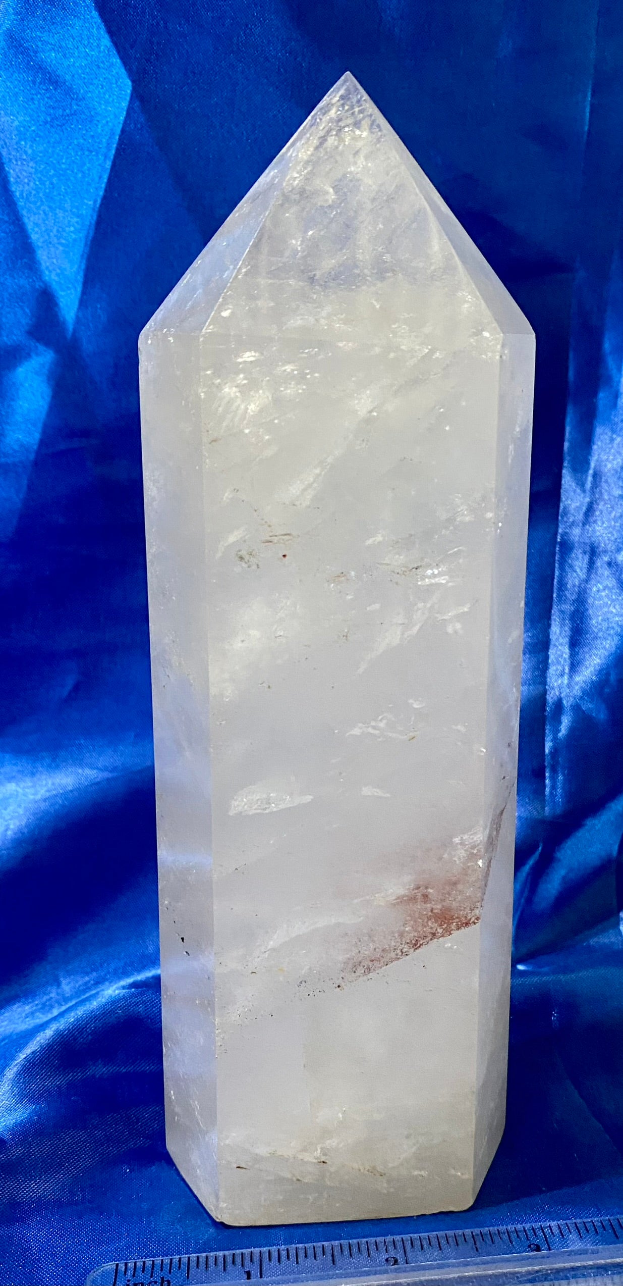 Quartz Tower 2m - polished white quartz stone sculpture