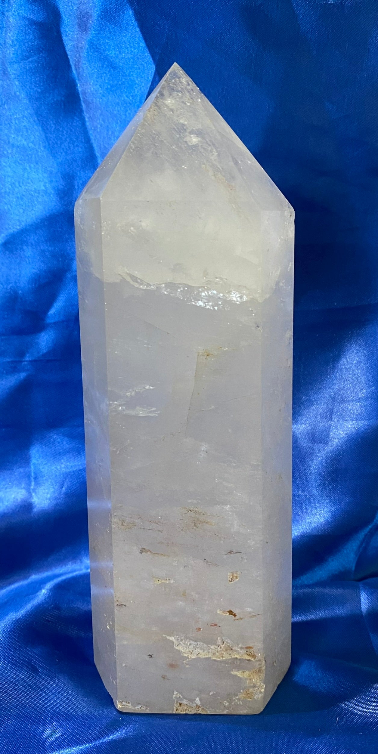 Quartz Tower 2m - polished white quartz stone sculpture