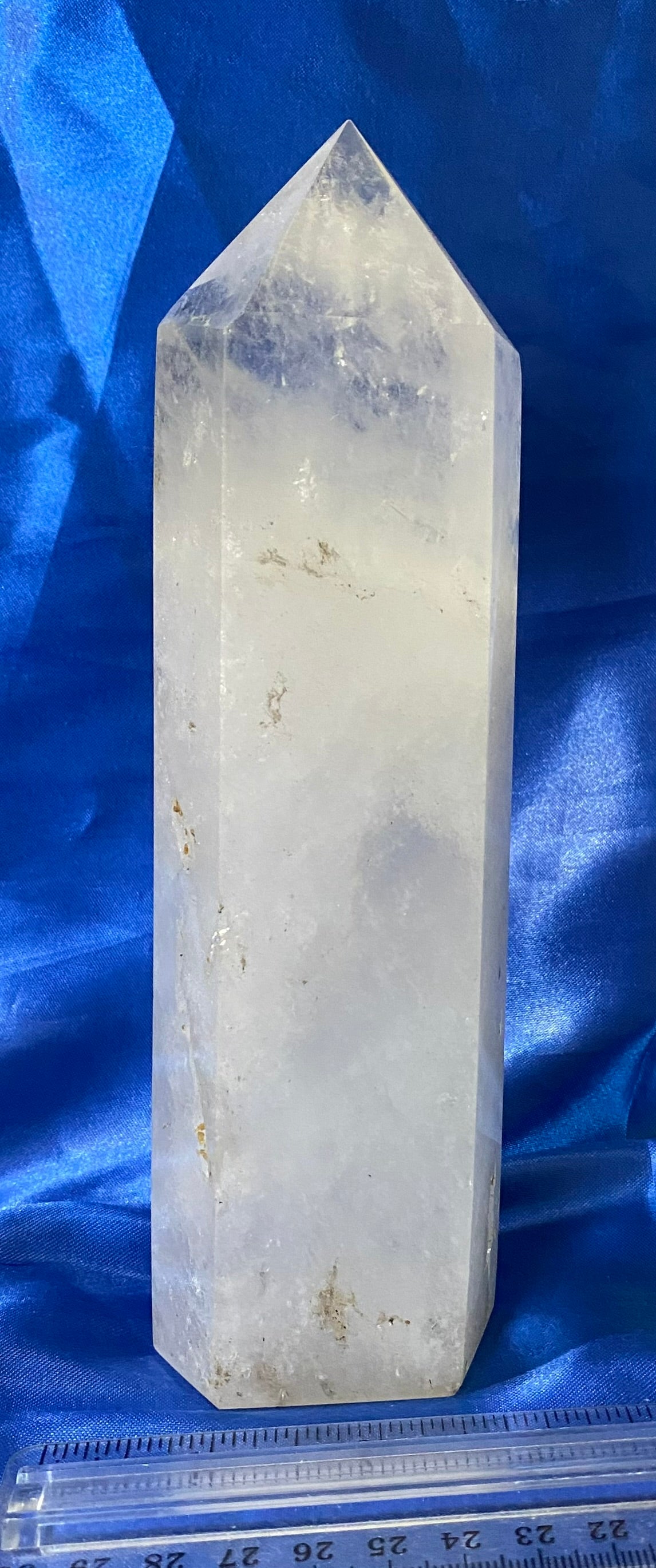 Quartz Tower 3m - polished white quartz stone sculpture