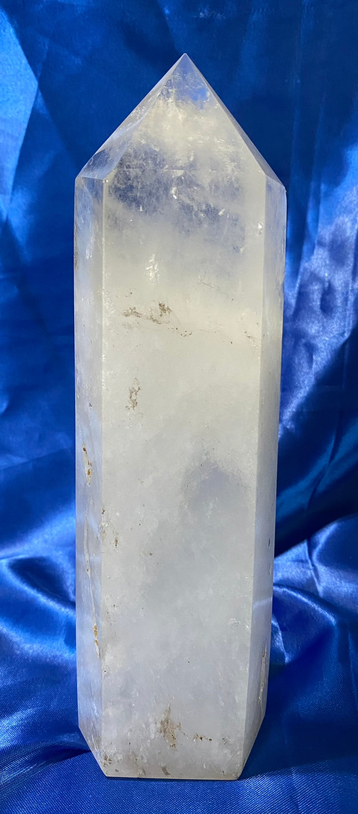 Quartz Tower 3m - polished white quartz stone sculpture