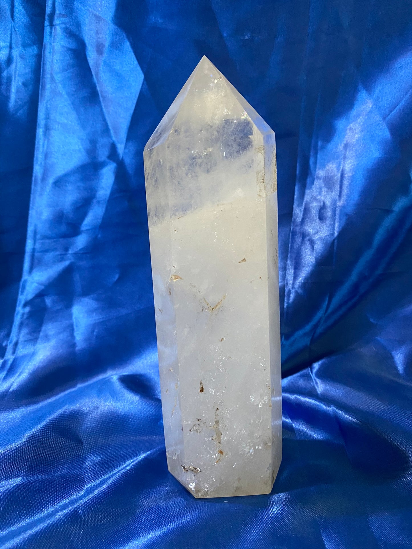 Quartz Tower 3m - polished white quartz stone sculpture