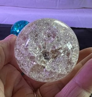 Crackled Glass Sphere - Clear 1