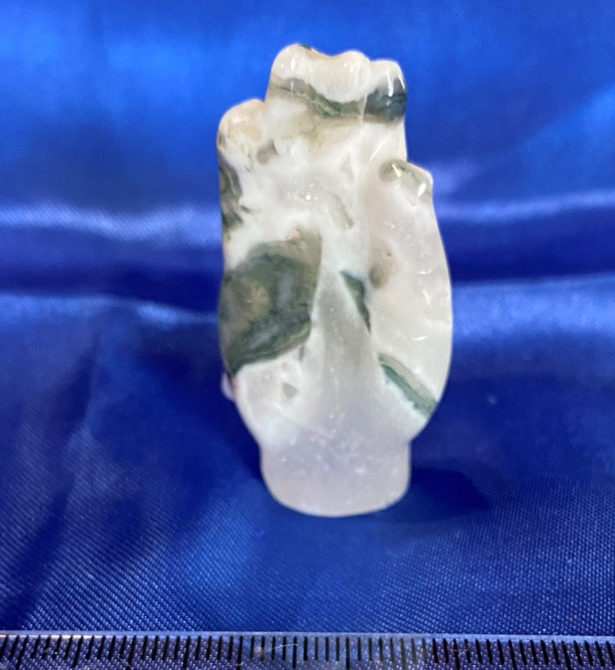 Moss Agate Hand Figurine 1