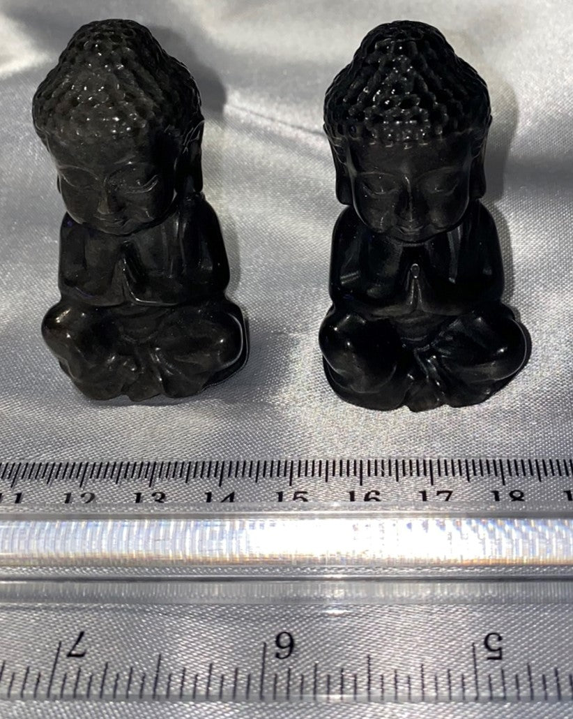 Silver Obsidian Buddha