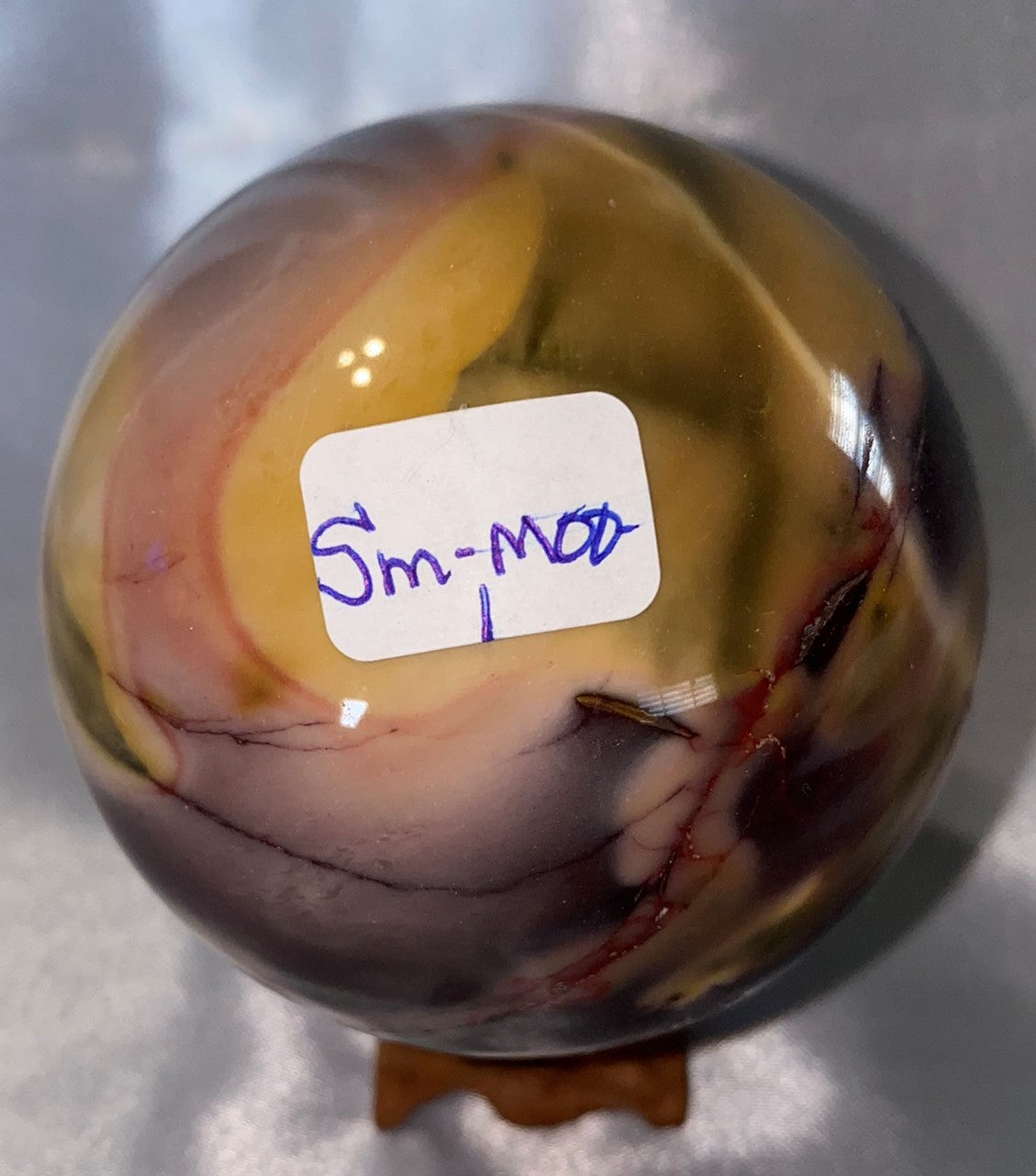 Mookaite Sphere - polished multicolor stone sculpture