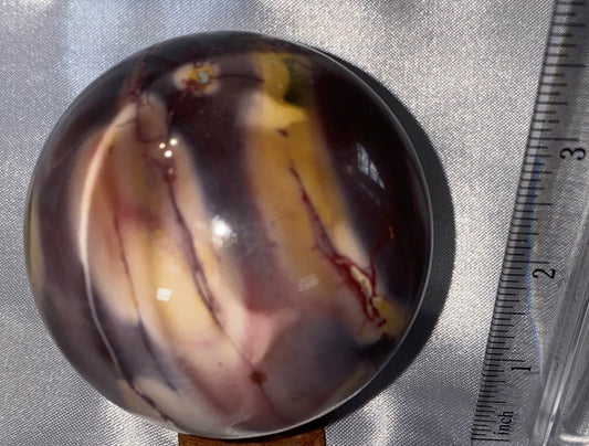 Mookaite Sphere - polished multicolor stone sculpture