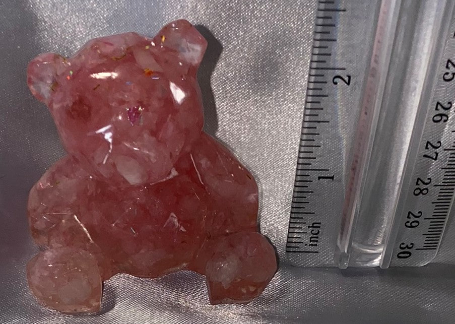 Resin Bear Figurine (Rose Quartz filled)