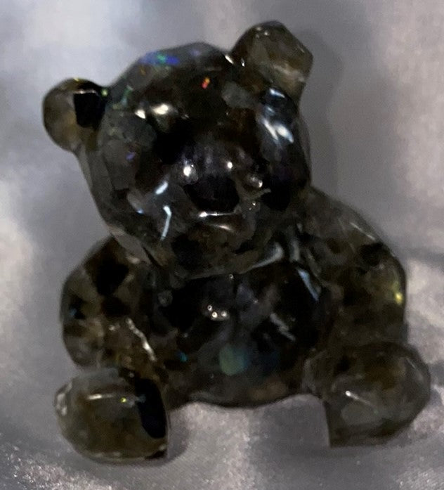 Resin Bear Figurine (Rutilated Quartz filled)