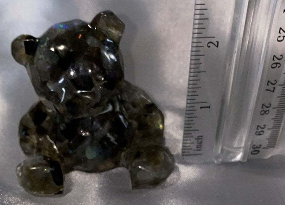 Resin Bear Figurine (Rutilated Quartz filled)