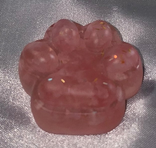 Resin Paw Figurine (Rose Quartz filled)