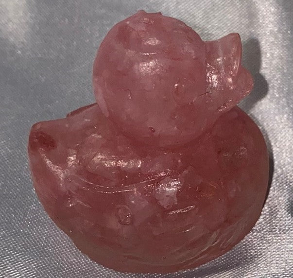 Resin Duck Figurine (Rose Quartz filled)