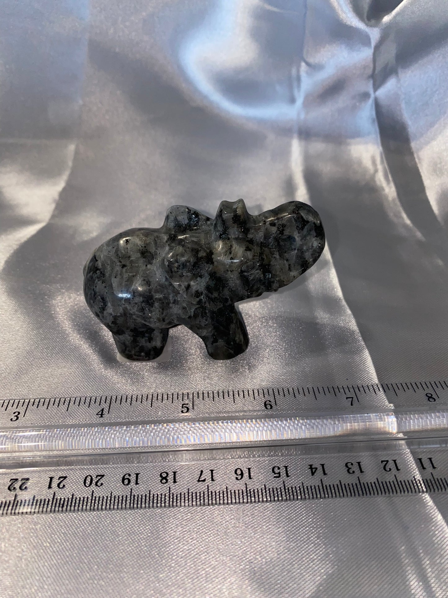 Larvikite Elephant Figurine