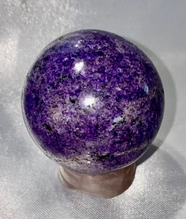 Sugilite Sphere - polished purple stone sculpture