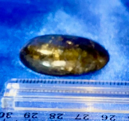 Labradorite Palm Stone 4 - polished blue gold flash stone sculpture