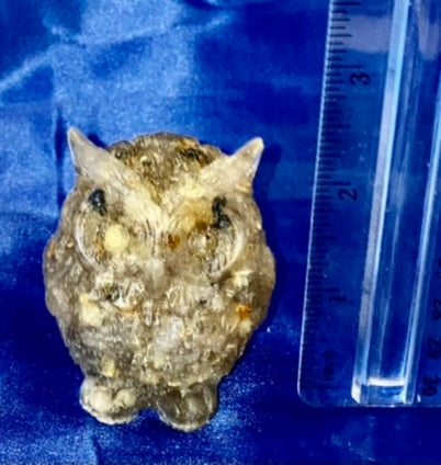 Resin Owl Figurine (Rutilated Quartz filled)