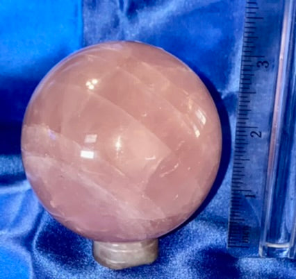 Rose Quartz Sphere 3m - polished pink stone sculpture