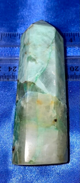 Amazonite Point s3 - polished green blue stone mini-tower sculpture