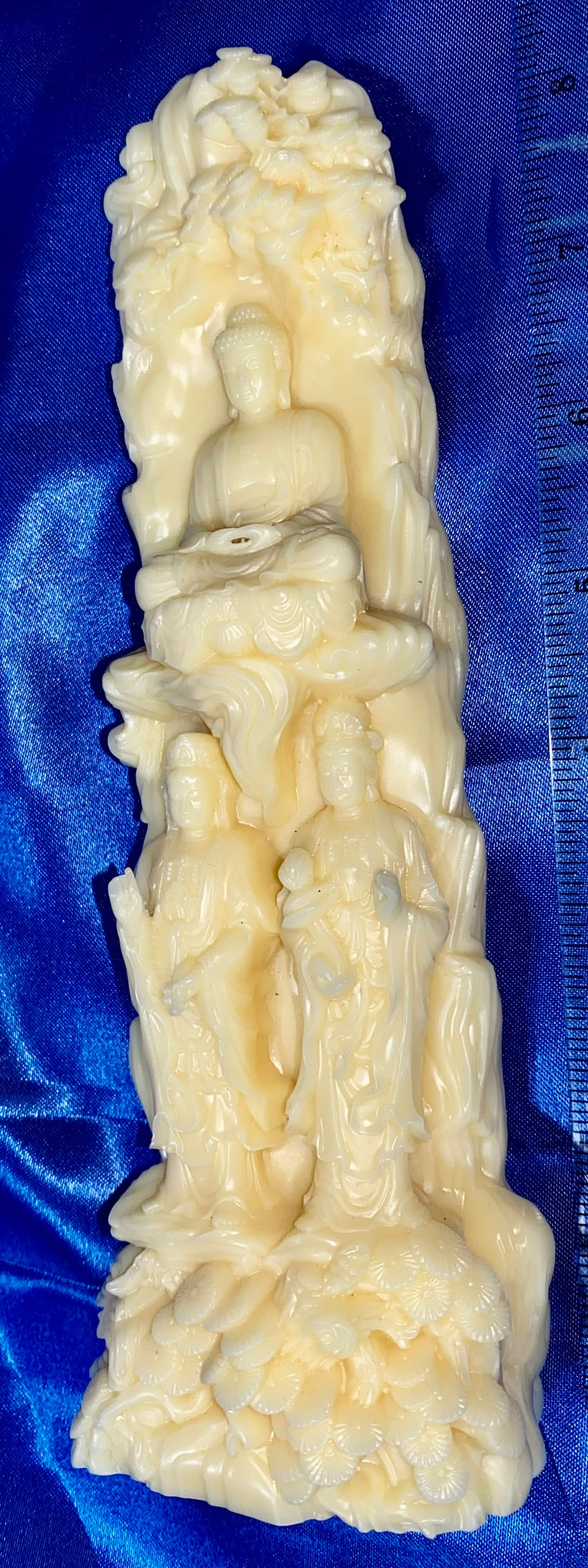 Buddha Trio Statue, Tagua Fruit (AKA PalmIvory)