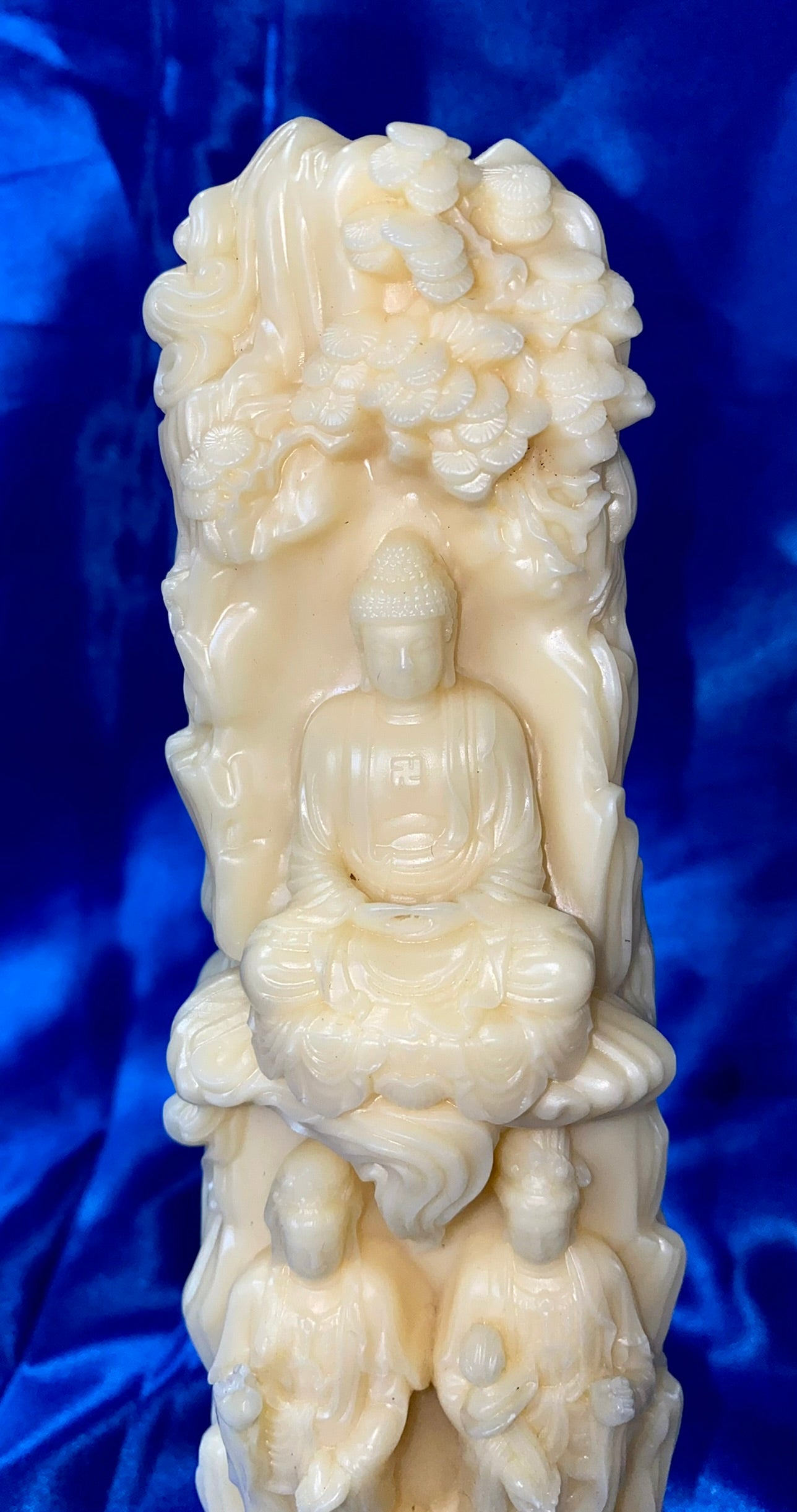 Buddha Trio Statue, Tagua Fruit (AKA PalmIvory)