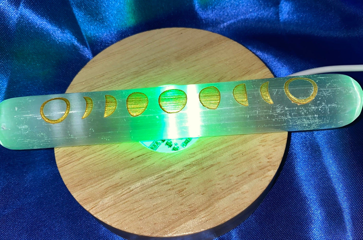 Selenite Wand with Moon Phase Etchings