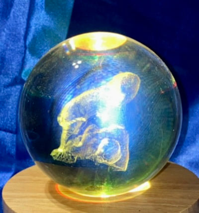 Carving Glass Tiger Sphere