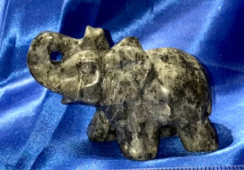 Larvikite Elephant Figurine