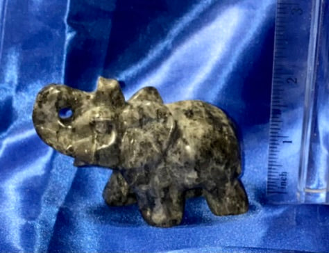 Larvikite Elephant Figurine