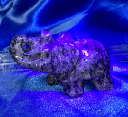 Larvikite Elephant Figurine