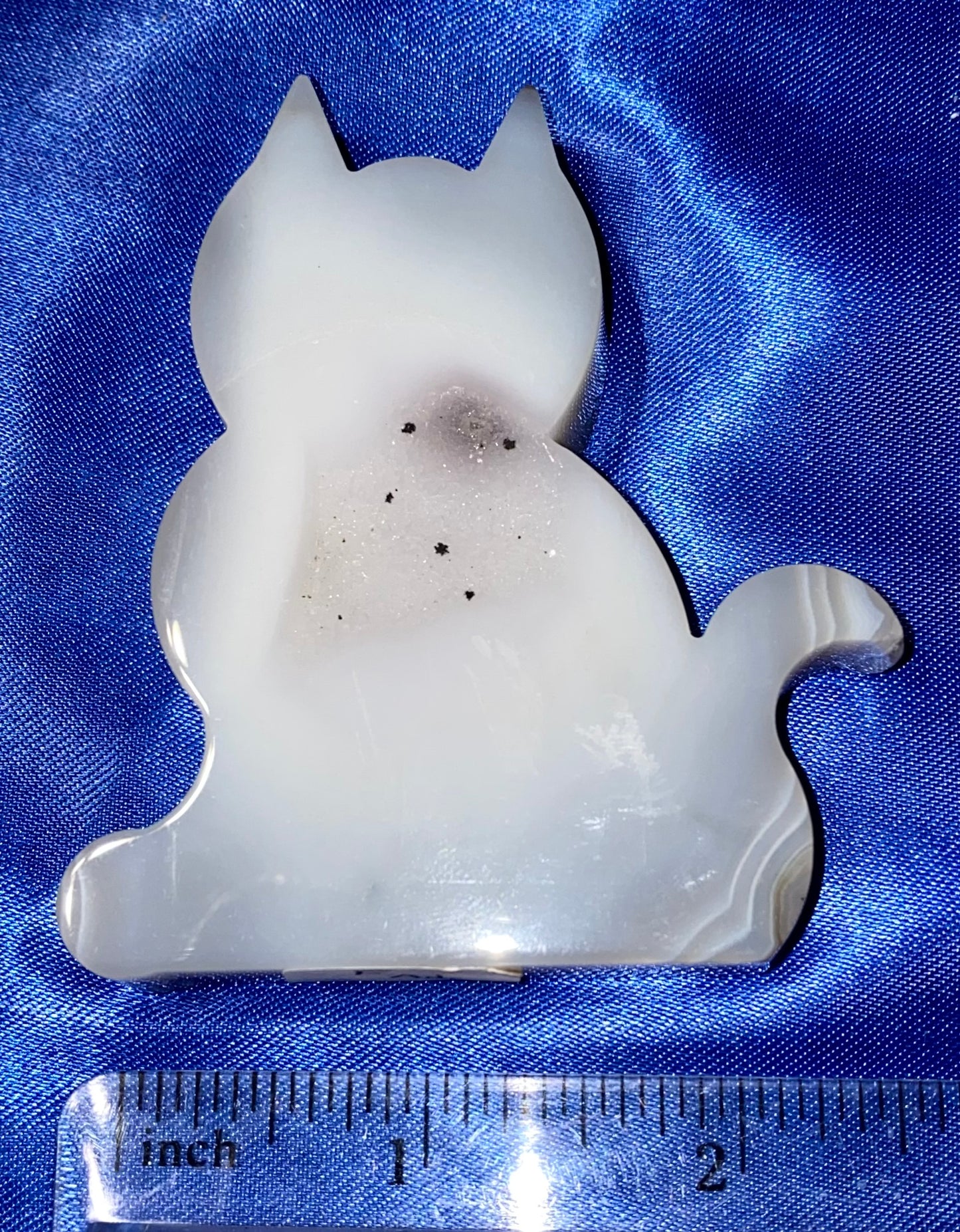 Agate Cat slab with druzy