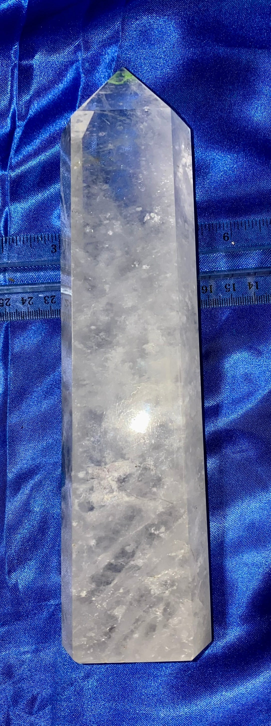 Clear Quartz Tower 1l  - polished white clear crystal stone sculpture