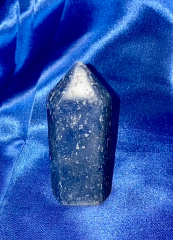 Blue Aventurine Point m123  - polished stone mini-tower sculpture