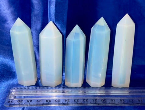 Opalite Point m2-6 - polished stone mini-tower sculpture