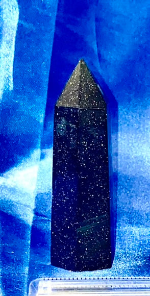 Blue Sandstone Point l1  - polished stone mini-tower sculpture