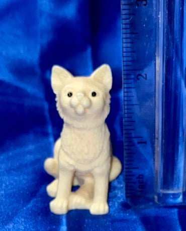 Seated Cat figurine made of Tagua Fruit (AKA Palm FruitIvory)