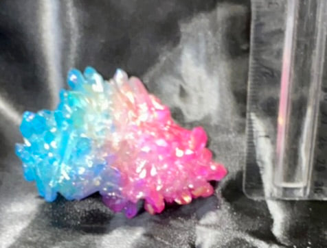 Quartz Aura Cluster (blue and pink)