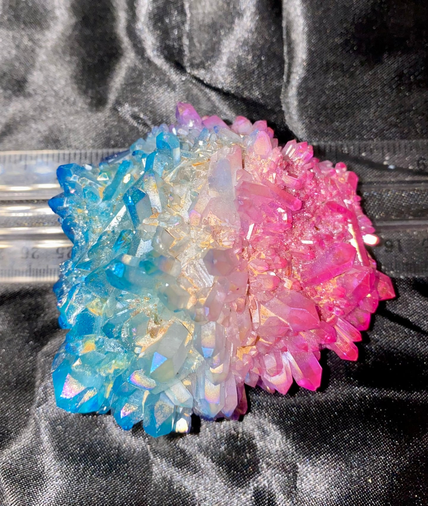 Quartz Aura Cluster (blue and pink)