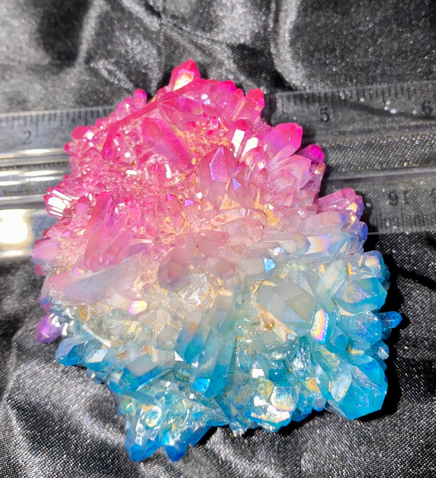 Quartz Aura Cluster (blue and pink)