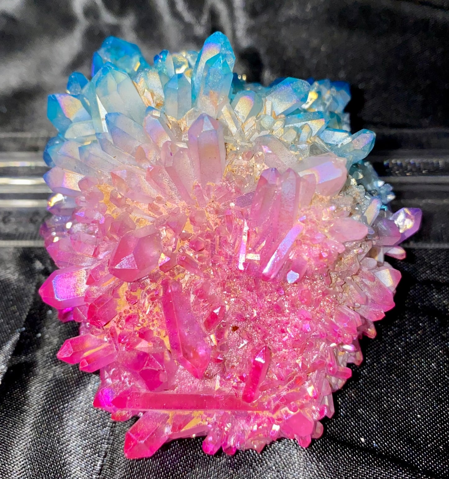 Quartz Aura Cluster (blue and pink)