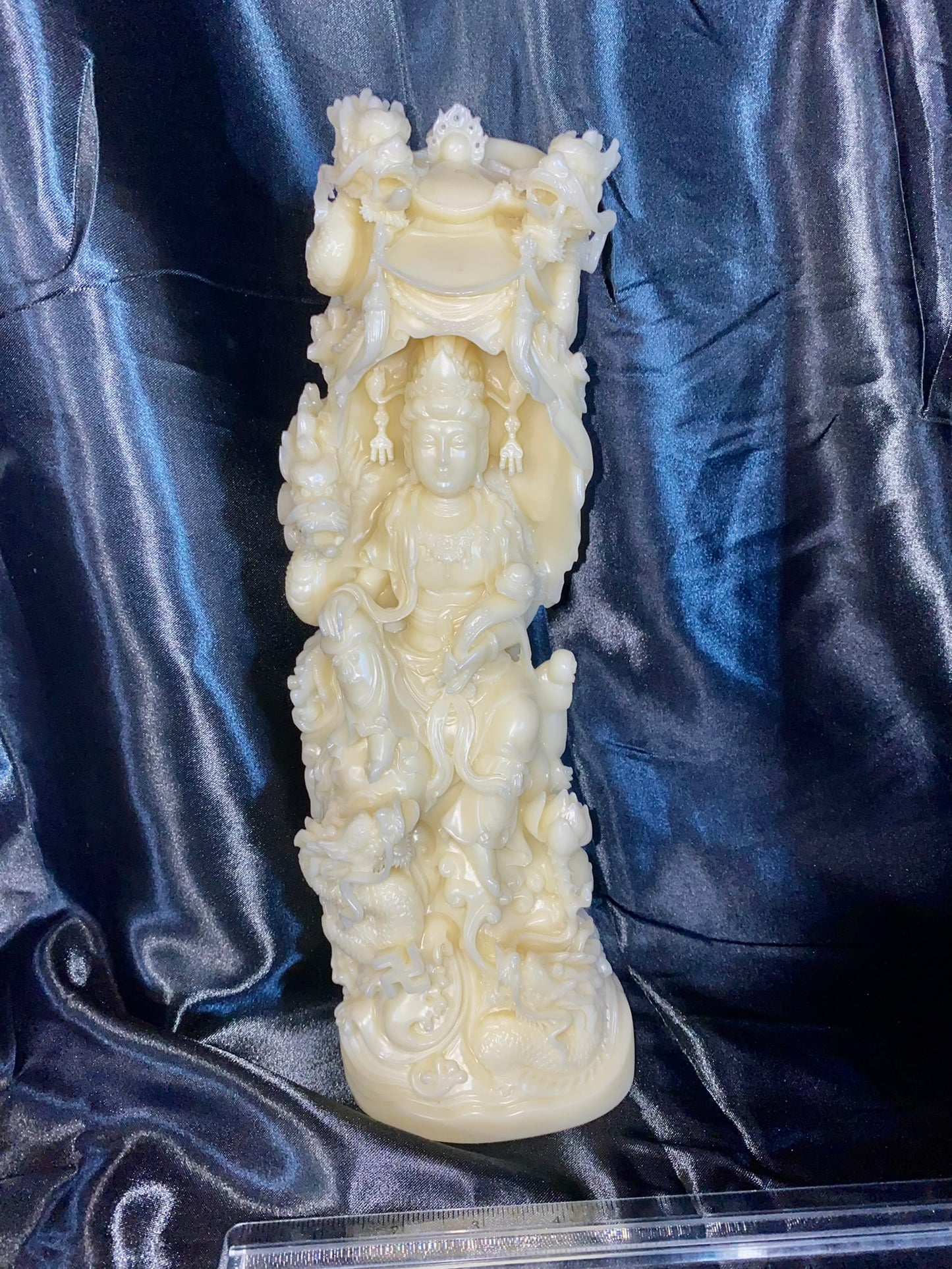 Quan Yin in a Cave Statue, Tagua Fruit (AKA PalmIvory)