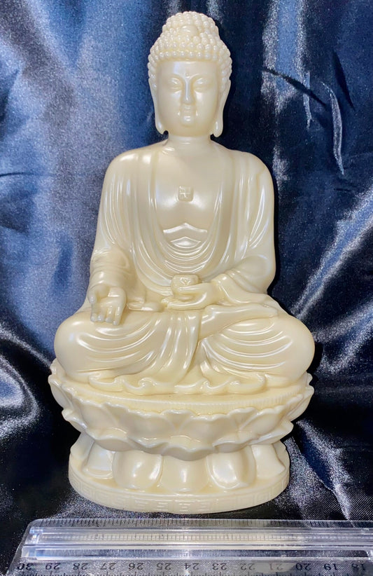 Seated Buddha Statue made of Tagua Fruit (AKA PalmIvory)