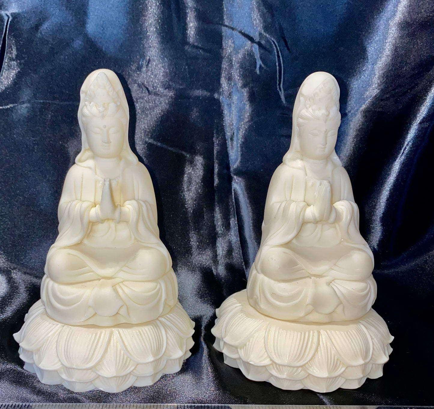 Quan Yin seated on a Pedestal Statue, Tagua Fruit (AKA Palm FruitIvory)