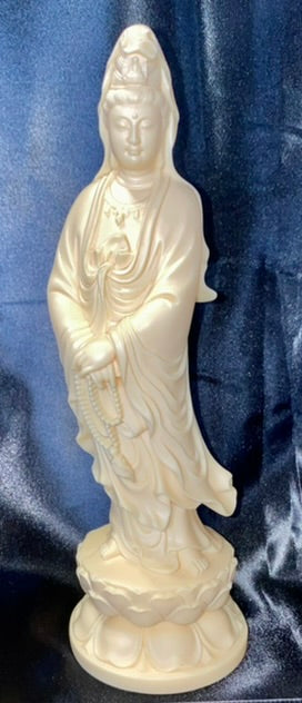 Standing Quan Yin Statue, Tagua Fruit (AKA Palm FruitIvory)