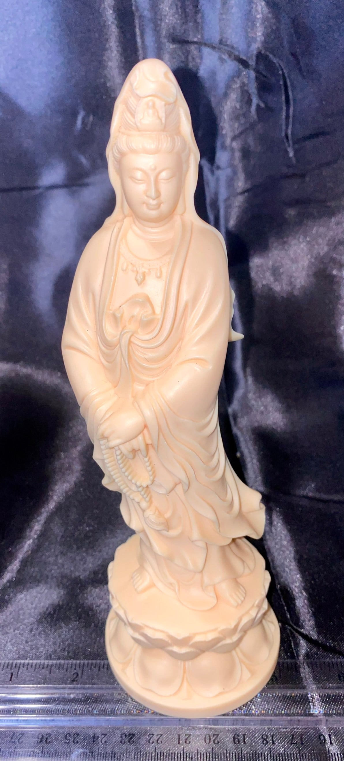 Standing Quan Yin Statue, Tagua Fruit (AKA Palm FruitIvory)