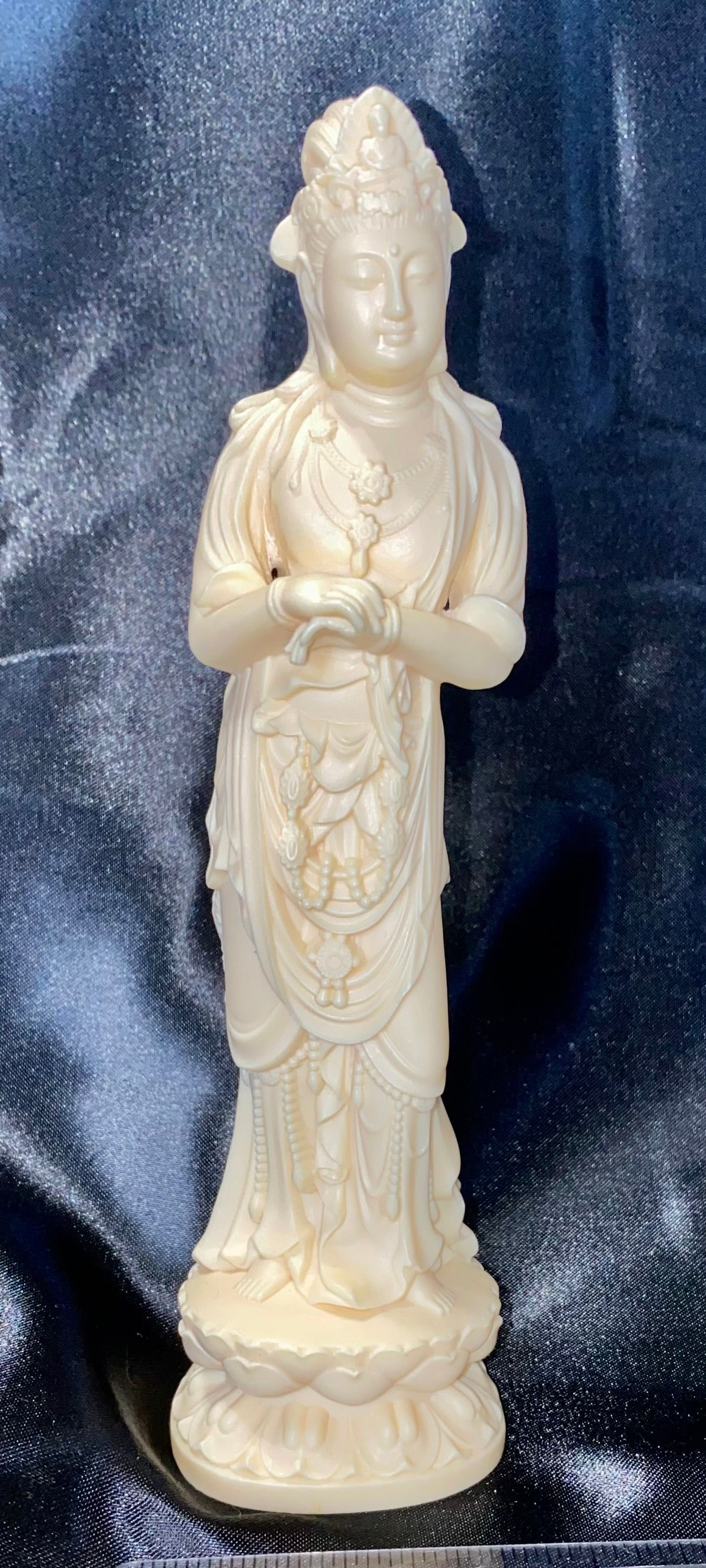 Standing Quan Yin Statue, Tagua Fruit (AKA Palm FruitIvory)