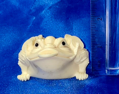 Money Frog Figurine, Tagua Fruit (AKA Palm FruitIvory)