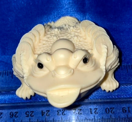 Money Frog Figurine, Tagua Fruit (AKA Palm FruitIvory)