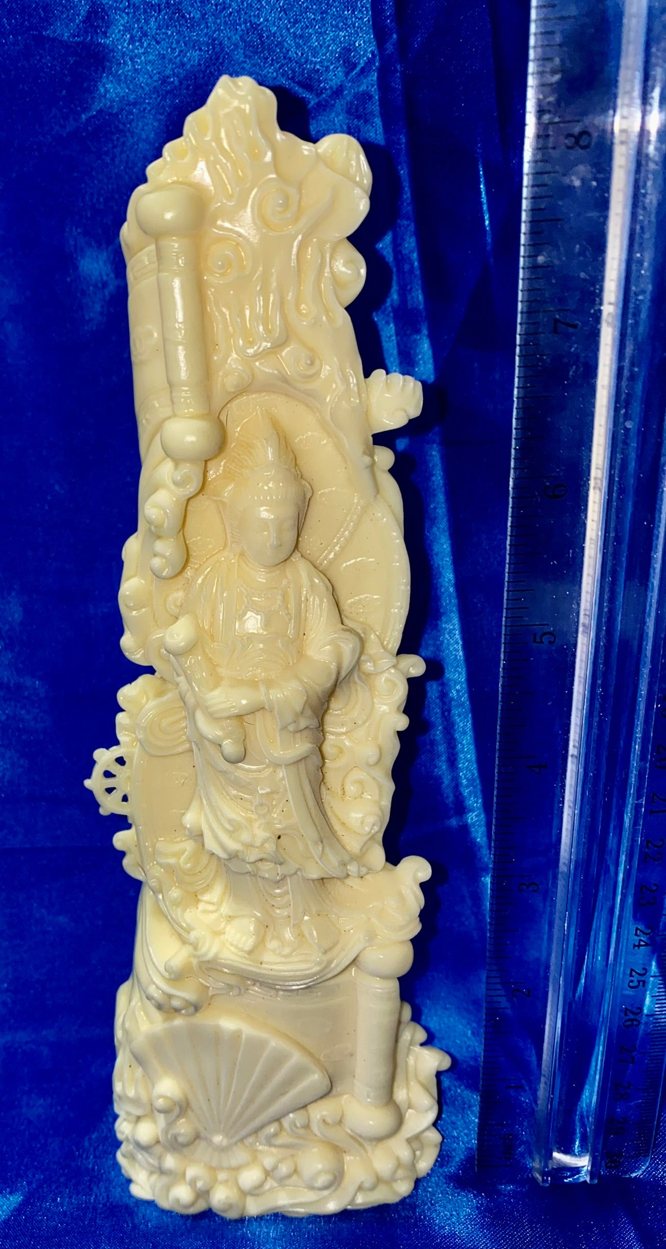 Kwan Yin Statue (cave) sm, Tagua Fruit (AKA Palm FruitIvory)