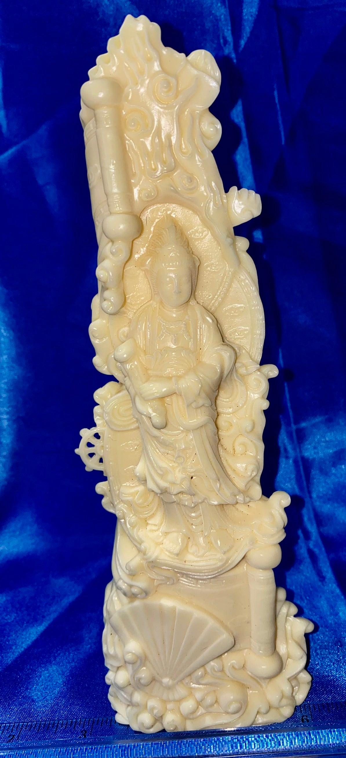 Kwan Yin Statue (cave) sm, Tagua Fruit (AKA Palm FruitIvory)